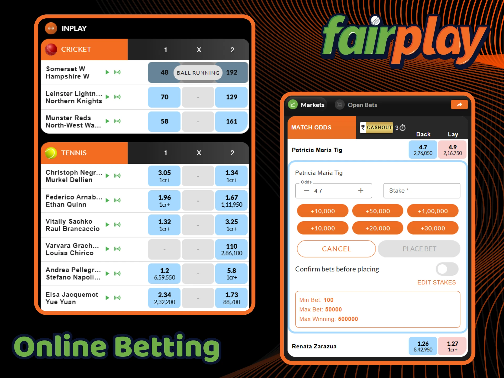 Join the FairPlay bookmaker to start betting on a variety of sports.
