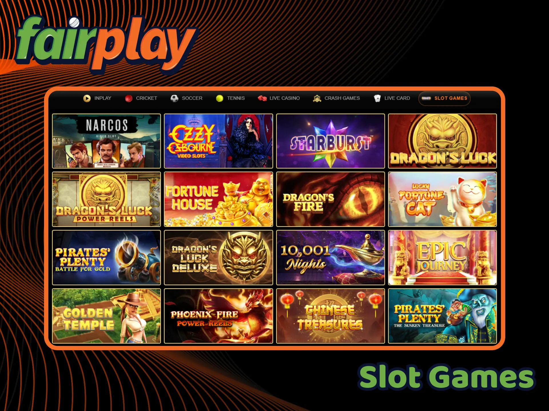 Check out the slot games featured at FairPlay casino.