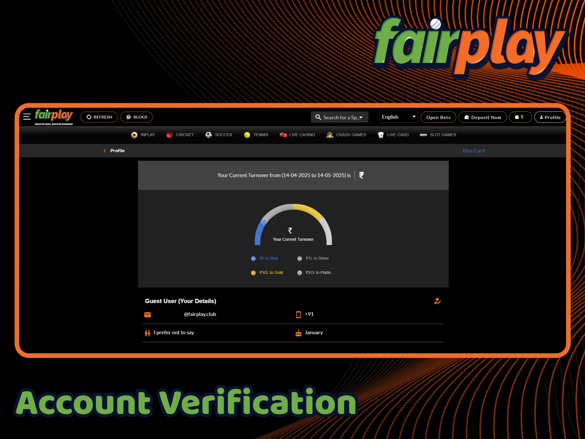 Verify your FairPlay account to get full access to the platform.