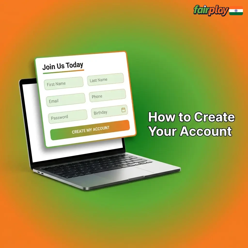 5-step guide to creating a secure gaming account, including entering details, email or phone, and a strong password.