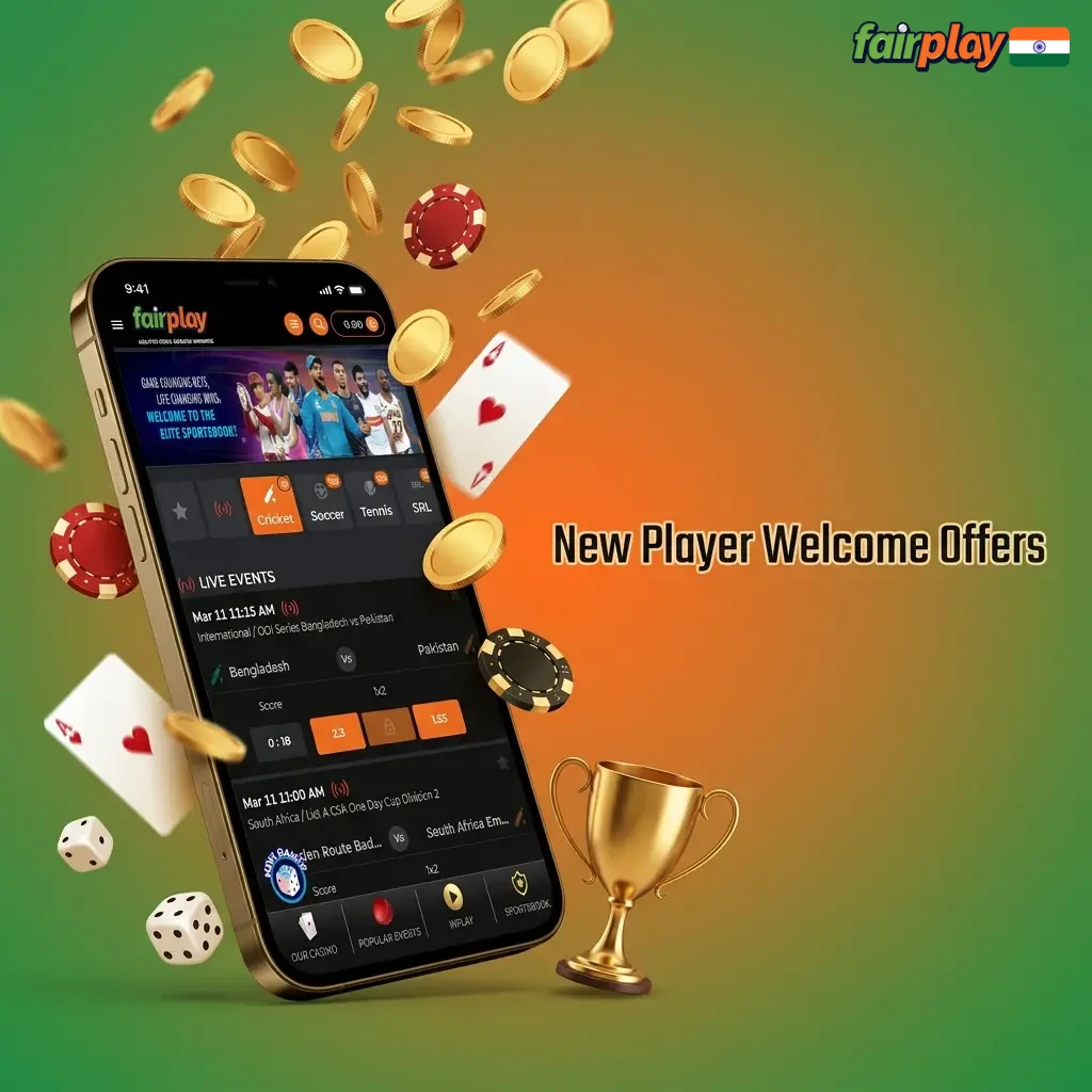 Fairplay New Player Welcome Offers: 300% match up to ₹50,000 for Sports or a Casino bonus with free spins.